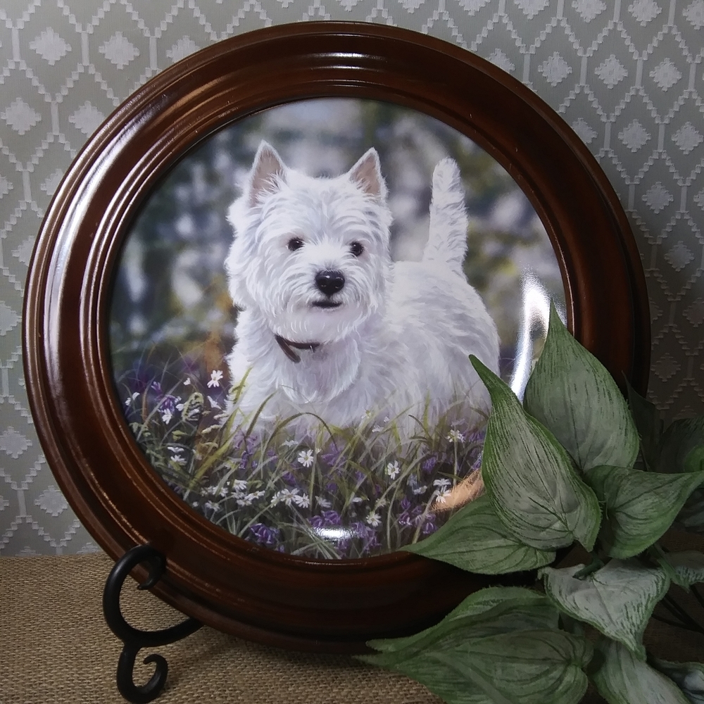 💥HP💥 Danbury Mint Collectable Framed Terrier Plate